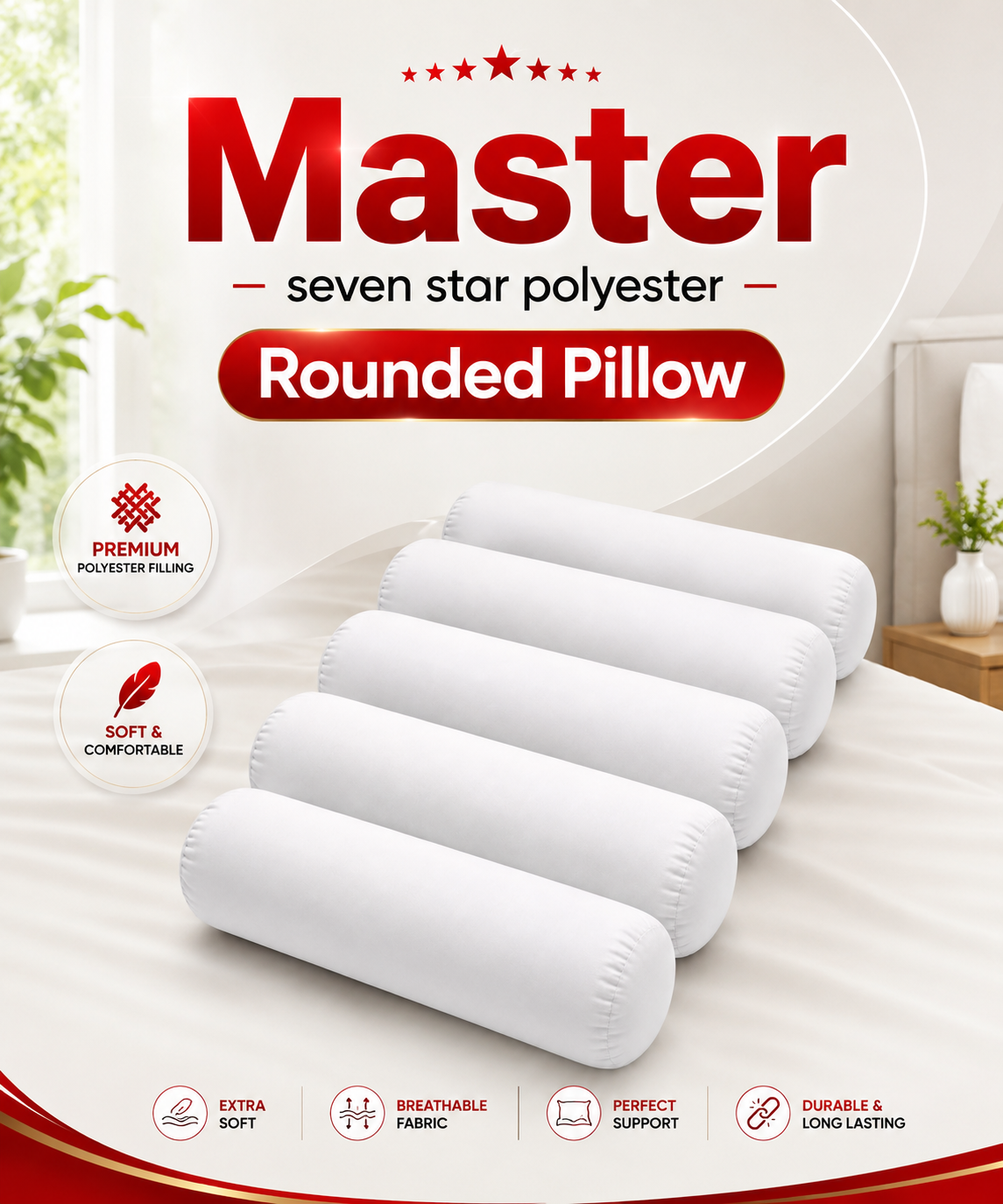 MASTER PILLOWS ROUNDED ( PACK OF 5 )