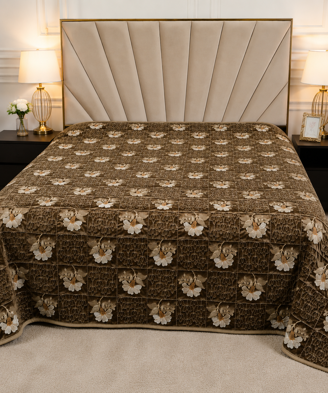 VELVET QUIlTED BEDSHEET