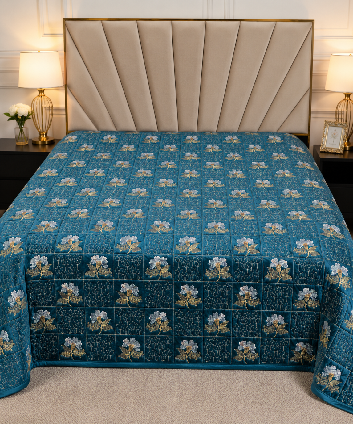 VELVET QUIlTED BEDSHEET