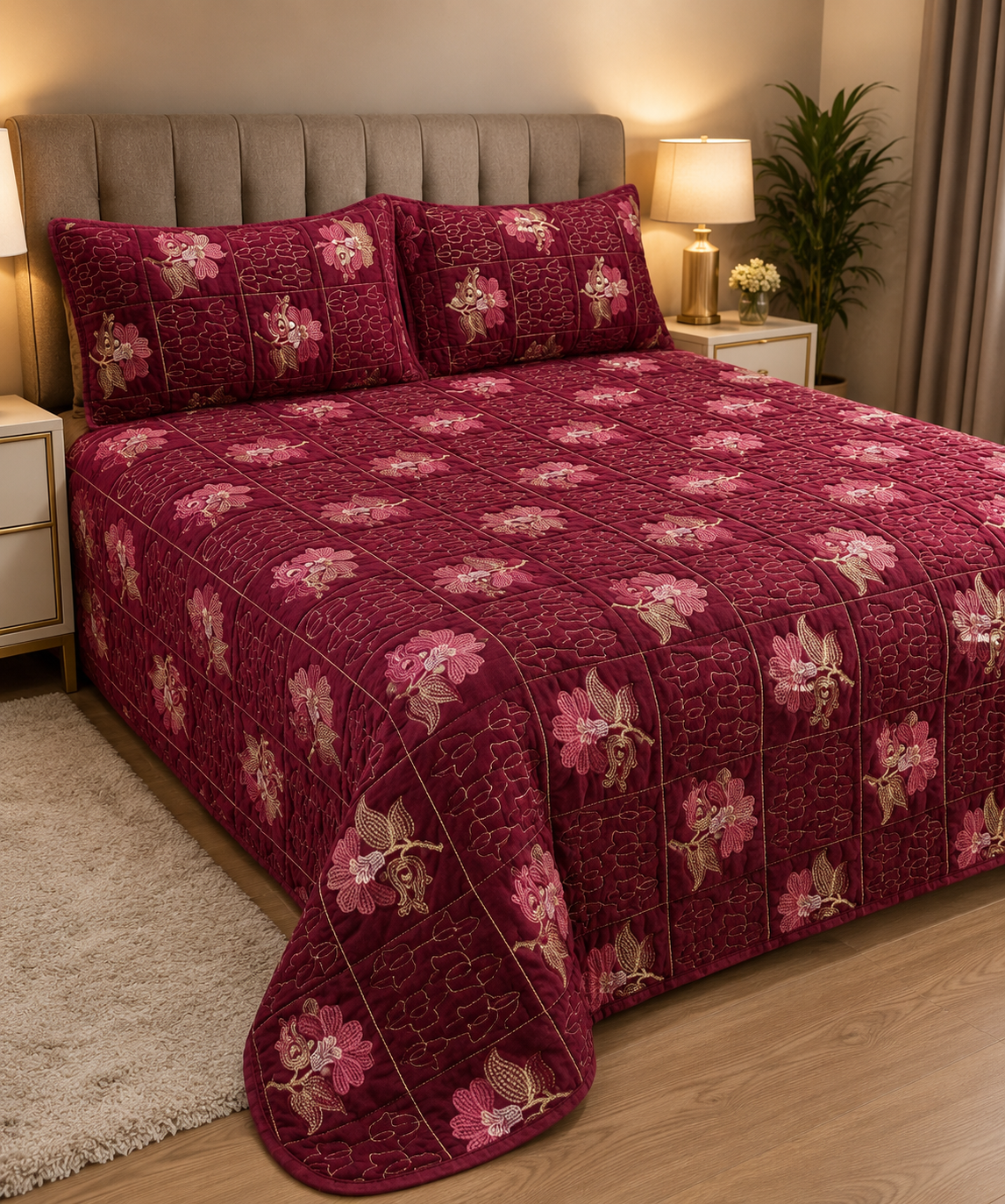 VELVET QUIlTED BEDSHEET