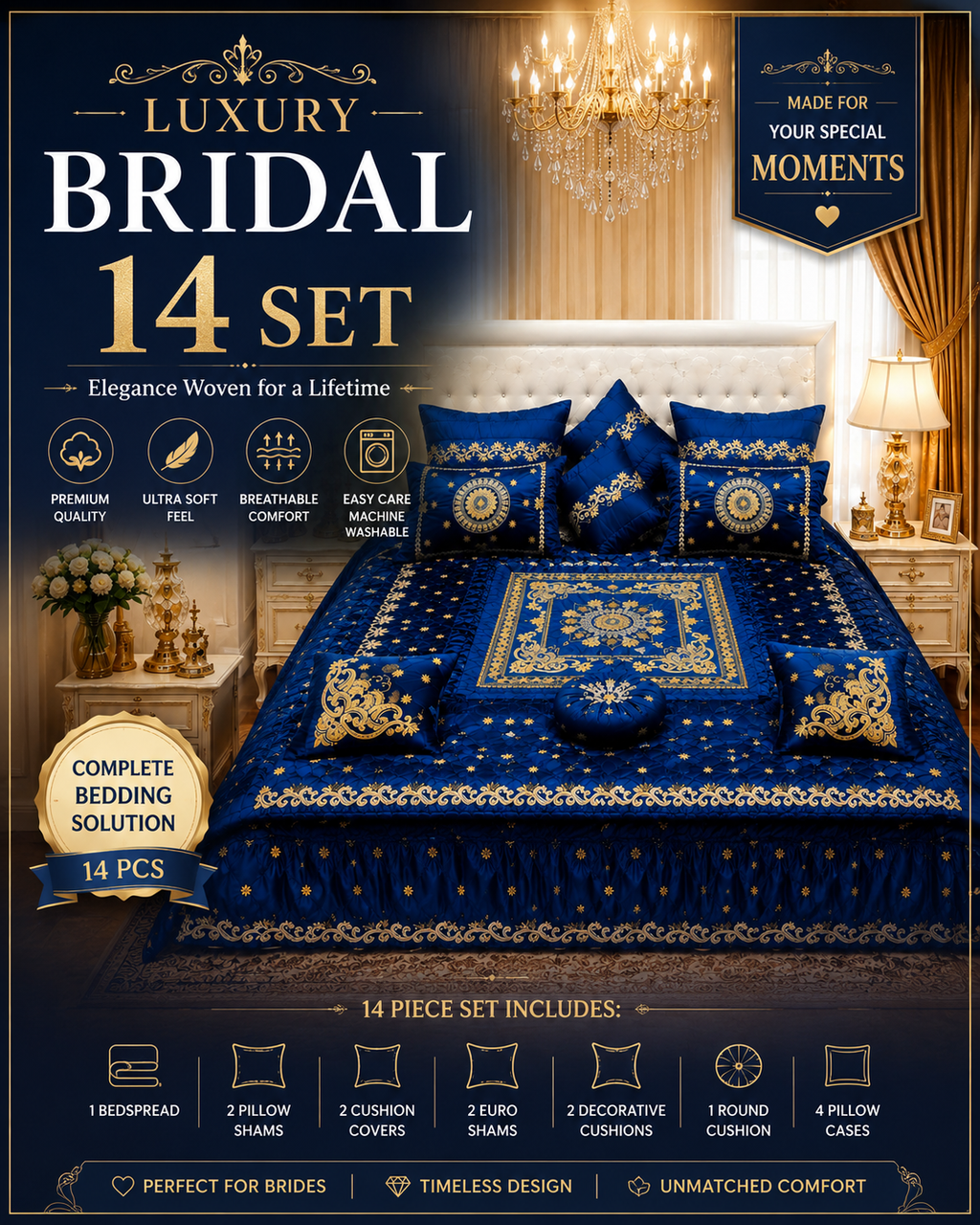 VELVET 9 PCS BRIDAL SET