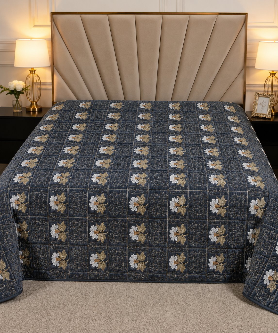 VELVET QUIlTED BEDSHEET
