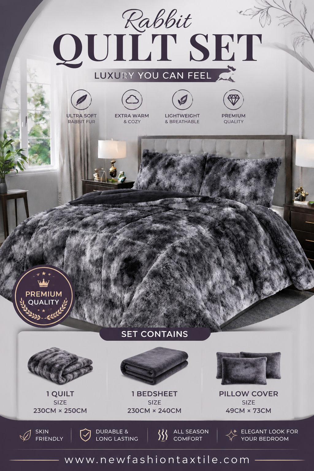 RABBIT QUILT COMFORTER SET